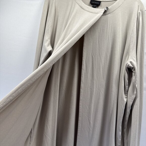 J Jill Wearever Women's Top Size Large Petite PL Wrap Front Minimalist Beige - Picture 4 of 8